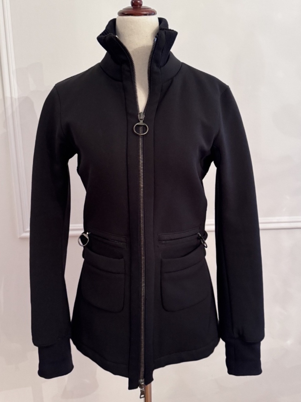 Prada Linea Rossa Black Quilted Utility Jacket Size 40 Made in Italy